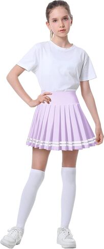 Cromoncent Girls & Womens High Waisted Pleated Tennis Skirt Athletic Skorts with Pockets,2Years - 4XL in Saudi Arabia