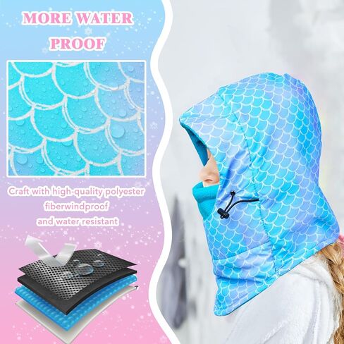 Kids Winter Windproof Hat, Unisex Children Heavyweight Balaclava for Kids, Ski Mask with Thick Warm Fleece Face Cover in Kuwait