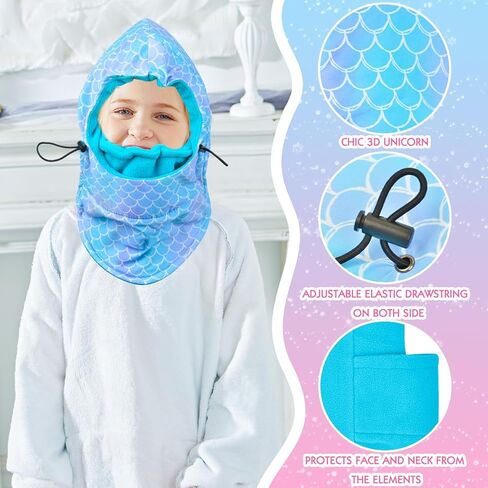 Kids Winter Windproof Hat, Unisex Children Heavyweight Balaclava for Kids, Ski Mask with Thick Warm Fleece Face Cover in Kuwait