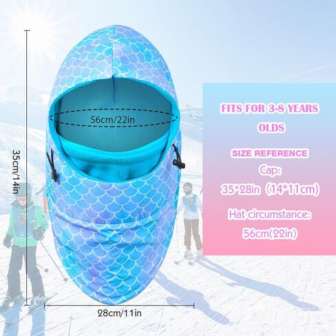 Kids Winter Windproof Hat, Unisex Children Heavyweight Balaclava for Kids, Ski Mask with Thick Warm Fleece Face Cover in Kuwait