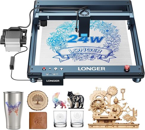 آلة النقش بالليزر B1 الأطول، آلة النقش بالليزر بقدرة 24 وات بمساعدة الهواء، آلة النقش بالليزر بدقة 120 وات DIY، آلة CNC للخشب والمعادن والأكريليك والجلود، إلخ. in Kuwait