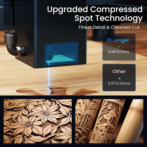 آلة النقش بالليزر B1 الأطول، آلة النقش بالليزر بقدرة 24 وات بمساعدة الهواء، آلة النقش بالليزر بدقة 120 وات DIY، آلة CNC للخشب والمعادن والأكريليك والجلود، إلخ. in Kuwait