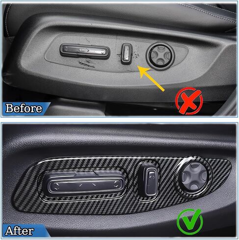 لهوندا CRV CR-V 2023 2024 2025 تعديل المقعد الكهربائي لوحة التبديل غطاء تزيين زر المقعد - ABS ألياف الكربون الرياضة ترقية الزخارف الداخلية (1PCS) in Kuwait