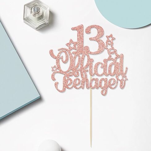 Ephlyn 1 حزمة 13 مسؤول كعكة المراهق توبر بريق رقم 13 كعكة عيد ميلاد 13 اختيار الزينة للمراهقين 13 عيد ميلاد حزب زينة لوازم ارتفع الذهب in Kuwait