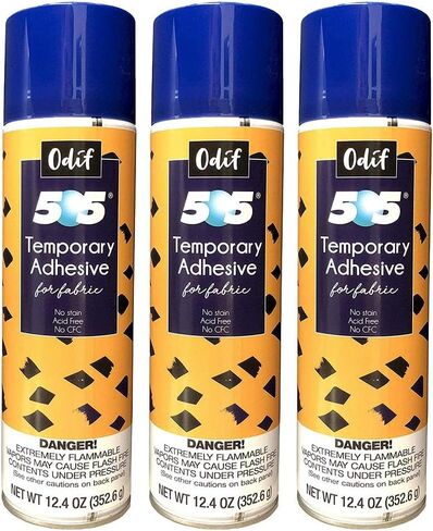 بخاخ لاصق للنسيج Odif 505 (7.2 أونصة) مع مثبت تطريز (55 جم لكل متر مربع 10 ياردة × 10 بوصة) - بخاخ مثبت للنسيج 505 مع مثبت للتطريز اليدوي متوافق مع التطريز الآلي in Saudi Arabia