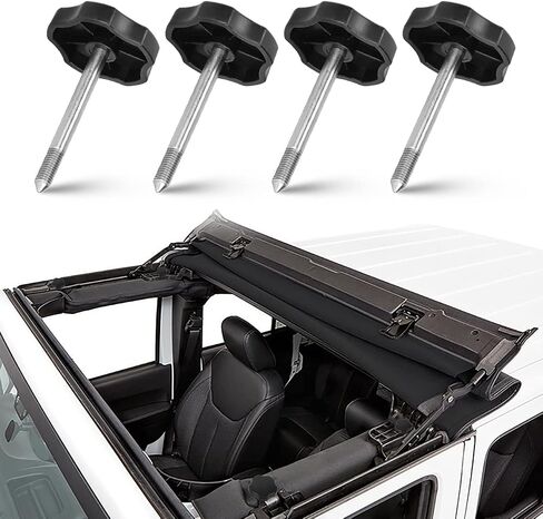 4 PCS Soft Top Door Surround Knobs Kits Window Frame Knobs Screws with Pin Compatible with for 1997-2018 Jeep Wrangler TJ/JK in Saudi Arabia