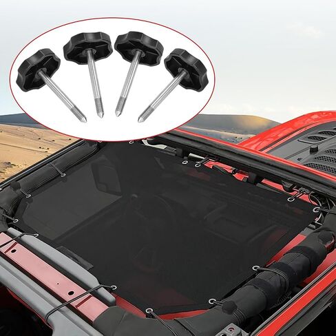 4 PCS Soft Top Door Surround Knobs Kits Window Frame Knobs Screws with Pin Compatible with for 1997-2018 Jeep Wrangler TJ/JK in Saudi Arabia
