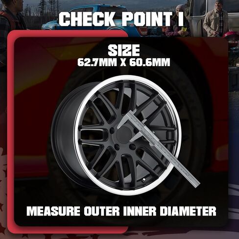 83MM 3.25 Inch Wheel Center Caps Rim Wheel Center Hub Caps, Pack of 4 Gloss Black with American Flag in Kuwait