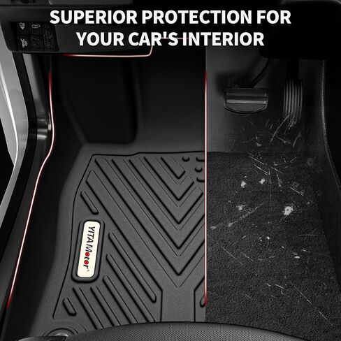 سجادات أرضية YITAMOTOR متوافقة مع سيارة شيفروليه إكوينوكس 2018-2024، بطانات أرضية ملائمة حسب الطلب للصف الأول والثاني TPE حماية من جميع الأحوال الجوية، أسود in Saudi Arabia