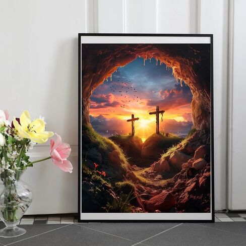 مجموعات الرسم الفني الماسي Sonsage Jesus للبالغين، طلاء المسيح دين عيد الفصح 5D بواسطة جوهرة الحفر المستديرة الكاملة DIY Belief Craft لديكور الحائط المنزلي هدية 16 * 12 بوصة in Saudi Arabia
