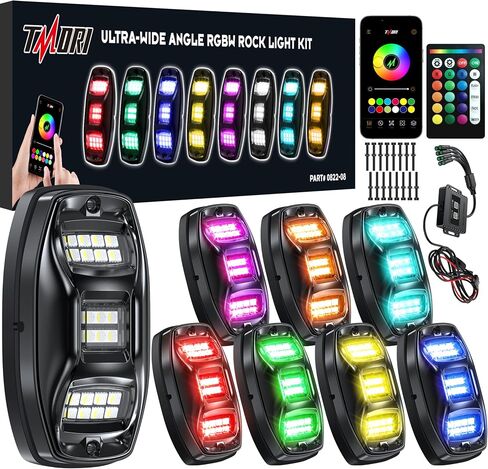 Rock Lights for Trucks 8 Pods,RGB Underglow Lights for Trucks with App Control Flashing Music Mode RGB Rock Lights for UTV SUV ATV RZR Truck Accessories in Kuwait