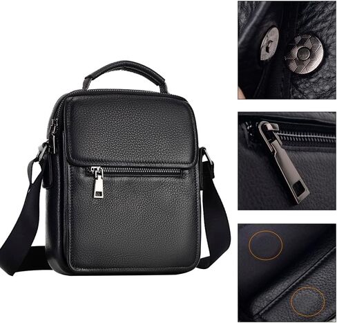 حقيبة كتف جلدية للرجال من Leathario حقيبة كتف جلدية صغيرة للعمل والعمل والسفر in Kuwait