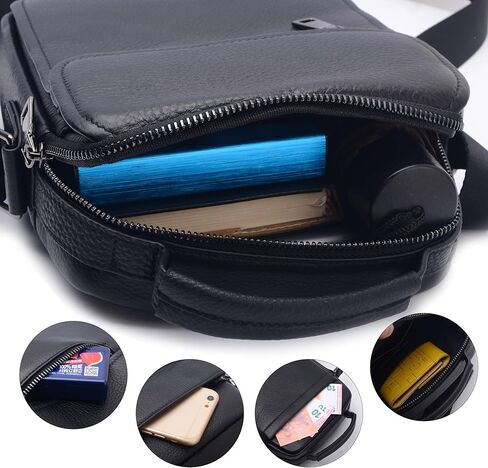 حقيبة كتف جلدية للرجال من Leathario حقيبة كتف جلدية صغيرة للعمل والعمل والسفر in Kuwait