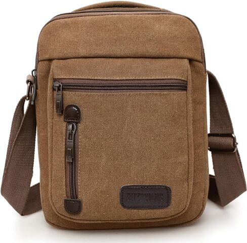 Messenger bag for Men Women, Vintage Canvas Crossbody Bag Shoulder Bag Multi Pocket Purse, Small Messenger Satchel Bag Travel in Saudi Arabia