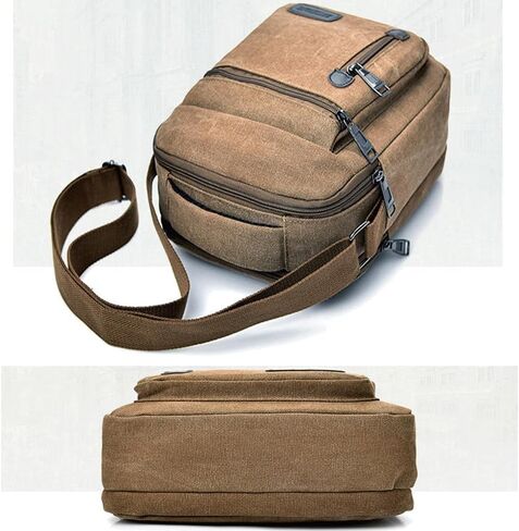 Messenger bag for Men Women, Vintage Canvas Crossbody Bag Shoulder Bag Multi Pocket Purse, Small Messenger Satchel Bag Travel in Saudi Arabia