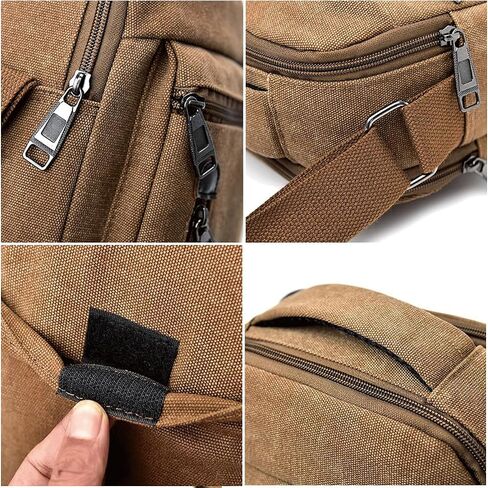 Messenger bag for Men Women, Vintage Canvas Crossbody Bag Shoulder Bag Multi Pocket Purse, Small Messenger Satchel Bag Travel in Saudi Arabia