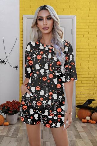 Andeip Pajamas Womens Waffle Knit Lounge Set Short Sleeve Top and Shorts 2 Piece Loungewear Outfits Pj Sets with Pockets in Saudi Arabia
