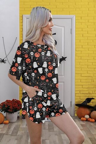 Andeip Pajamas Womens Waffle Knit Lounge Set Short Sleeve Top and Shorts 2 Piece Loungewear Outfits Pj Sets with Pockets in Saudi Arabia
