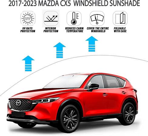 Bestview Windshield Sunshade Compatible with 2019-2024 Mazda CX-30 CX30 Accessories, Front Window Sunshade Sun Visor Protector Block UV Rays Heat, Foldable 2 Layers 210T Material in Saudi Arabia