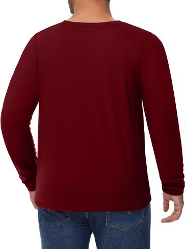 Ficerd 3 Pack Men's Big and Tall Shirts Long Sleeve Cotton Tee Crew Neck Oversize Tops Casual Loose Fit Knitted T Shirts in Saudi Arabia