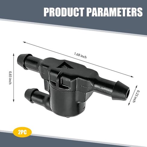 Pack-2 Car Windshield Three-way Water Pipe Joint, Wiper Washer Check Valve Accessory to Avoid Backflow, Hose Nozzle Connector Replacement Parts 8532128020, Compatible with Lexus Models (Black) in Saudi Arabia