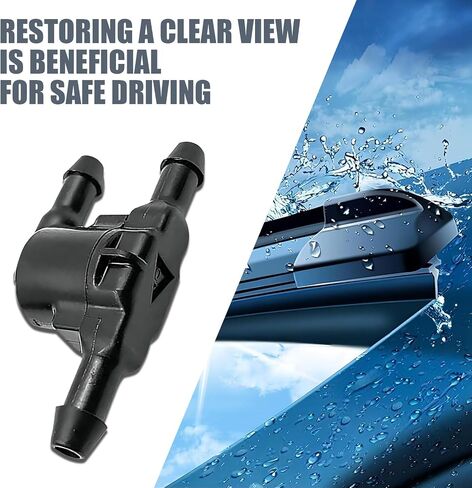 Pack-2 Car Windshield Three-way Water Pipe Joint, Wiper Washer Check Valve Accessory to Avoid Backflow, Hose Nozzle Connector Replacement Parts 8532128020, Compatible with Lexus Models (Black) in Saudi Arabia