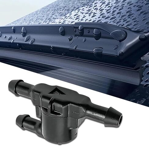 Pack-2 Car Windshield Three-way Water Pipe Joint, Wiper Washer Check Valve Accessory to Avoid Backflow, Hose Nozzle Connector Replacement Parts 8532128020, Compatible with Lexus Models (Black) in Saudi Arabia