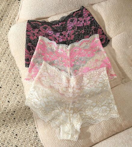 SHARICCA Lace Boyshort Underwear for Women Sexy Cheeky Boy Shorts Panties Soft V-shape Boxers Briefs Pack in Saudi Arabia