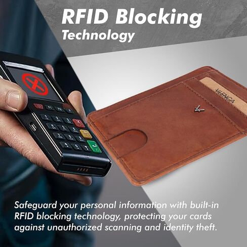 Genuine Leather RFID-Blocking Card Holder: Sleek Design for Style, Functionality & Ultimate Security (Red) in Kuwait