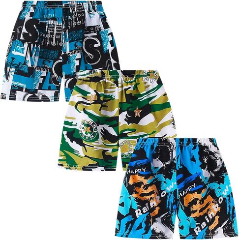 Toddler Boys Girls Printed Beach Shorts Kids Cartoon Graffiti Casual Shorts Cotton Poplin Lightweight Summer Trunks in Kuwait