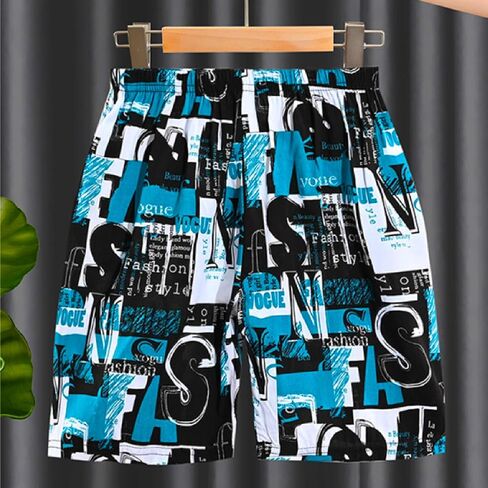 Toddler Boys Girls Printed Beach Shorts Kids Cartoon Graffiti Casual Shorts Cotton Poplin Lightweight Summer Trunks in Kuwait