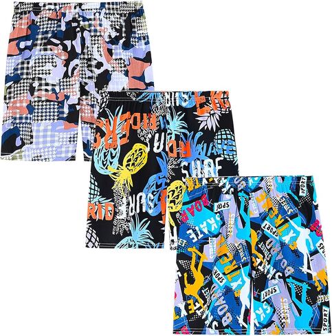Toddler Boys Girls Printed Beach Shorts Kids Cartoon Graffiti Casual Shorts Cotton Poplin Lightweight Summer Trunks in Kuwait
