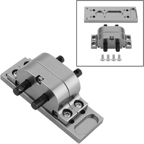 علبة نقل معدنية من سبيكة معدنية مع لوحة تثبيت لمحور SCX10 D90 1/10 RC الزاحف 1/14 أجزاء ترقية شاحنة جرار تاميا (تيتانيوم) in Saudi Arabia