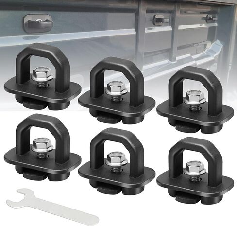 RED WOLF Tie Down Anchors Truck Bed Side Wall Anchor for 2007-2023 GM GMC Canyon Chevy Silverado, 2015-2023 Colorado Sierra for #DZ97903 Aluminium Alloy Carbon Steel w/Wrench (6 Pack) in Saudi Arabia