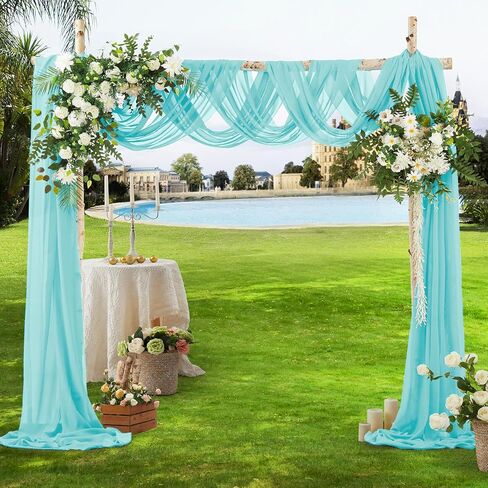 VACVELT White Chiffon Fabric by The Yard, 60 Inch Wide Chiffon Sheer Fabric Bolt Wedding Draping Fabric, Soft Chiffon Fabric for Wedding Arch Draping Backdrop, Party Decoration (Pre-Cut, 1 Yard) in Saudi Arabia