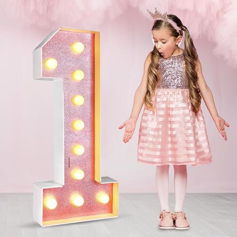 أرقام مضيئة بطول 3 أقدام، أرقام سرادق عملاقة، أرقام فسيفساء للبالونات، علامات أرقام مضيئة كبيرة لتزيين حفلات الزفاف والذكرى السنوية لعيد الميلاد (رقم 1) in Kuwait