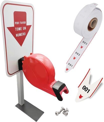 2 Digit Take a Number System Ticket Dispenser with Counter Stand and 1 Roll Queue Ticket 2000 Tickets for Queue Call System (K-T-2-ES) in Kuwait