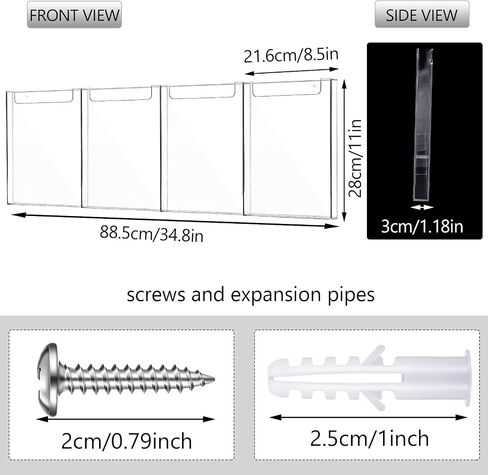 Barydat Acrylic Brochure Holder, 8.5 x 11 Inches Flyer Holder Magazine Display Holder Wall Mount Pamphlet Holder Clear Plastic Brochure Stand Literature Holder Mail Holder for Office Classroom Home in Saudi Arabia