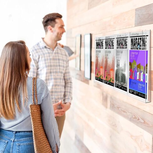 Barydat Acrylic Brochure Holder, 8.5 x 11 Inches Flyer Holder Magazine Display Holder Wall Mount Pamphlet Holder Clear Plastic Brochure Stand Literature Holder Mail Holder for Office Classroom Home in Saudi Arabia