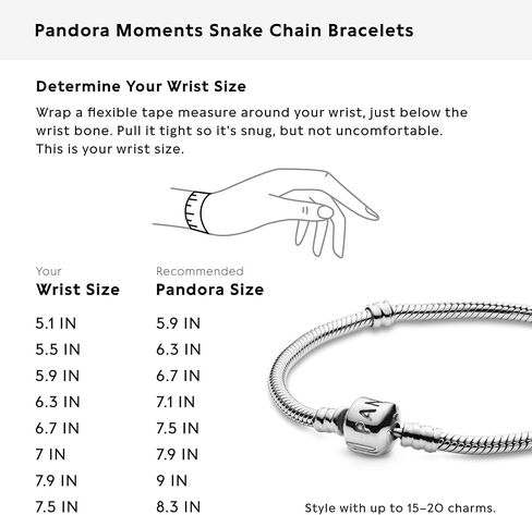 PANDORA Jewelry Bundle with Gift Box - Sterling Silver Stethoscope Dangle Charm with Cubic Zirconia & Moments Sterling Silver Snake Chain Charm Bracelet with Barrel Clasp, 7.9" - Gift for Women in Saudi Arabia