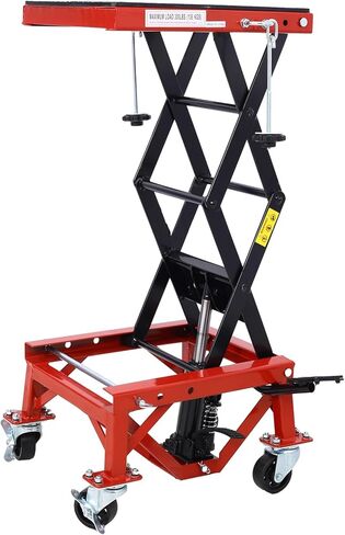 300 Lbs Hydraulic Motorcycle Scissor Jack Lift Foot Step with 4 Wheels Jack Stand Portable Lift Table Heavy Duty Hydraulic Motorcycle Lift Table Adjustable Lift Jack Stand for Small Dirt Bikes in Saudi Arabia