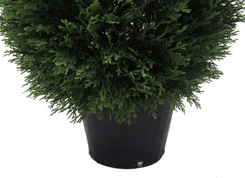 Vickerman 24" Artificial Potted Cedar Teardrop Shaped Bush - Realistic Faux Cedar Topiary Decoration - for Indoor/Outdoor Use - Reliable and Durable in Saudi Arabia