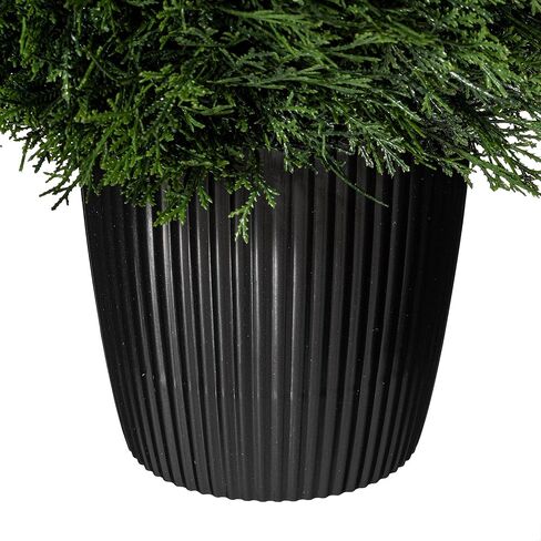 Vickerman 24" Artificial Potted Cedar Teardrop Shaped Bush - Realistic Faux Cedar Topiary Decoration - for Indoor/Outdoor Use - Reliable and Durable in Saudi Arabia