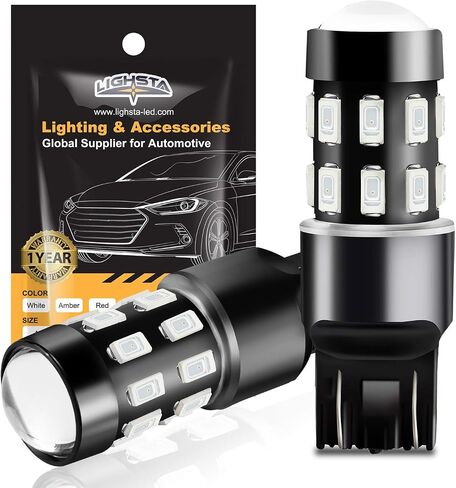 7443 لمبات LED، 1200 لومن، زينون أبيض، 5630 شريحة، 12 فولت - 24 فولت تيار مستمر، 4.5 وات/لمبة، 24 قطعة، 360 زاوية شعاع، عمر 30,000+ ساعة، سهلة التركيب in Kuwait