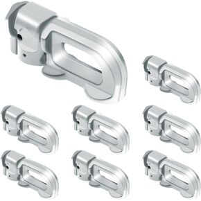 8Pack L Track Double Stud Fitting Silver, L Track Tie Down, L-Track Accessories for Truck Bed,Trailer Cargo Control,Pickup, RV, ATV Breaking Load 5500Lbs