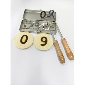 Premium 2" Branding Irons 0-9 and A-Z Alphabet Set with 10" Hand-Wood Handle - Stainless Steel for Long-Lasting Durability (2 in 0-9 & A-Z Full Set)