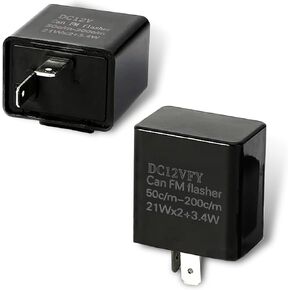 4 PCS Car DC 12V 2-pin Turn Signal Flasher Relay, 1.33" x 0.94" x 1.37" Insulated Flame Retardant Housing LED Adjustable Frequency Standard Relay, Plug-in Relay for Cars, Motorcycles (Black)