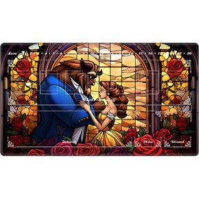 Playmat with Zones for Card Game Playing, Compatible with Lorcana TCG Cards Game Mats 24"x14" Commander Deck Gaming Duel Mat Card Gameplay Mats for Beginner, Magic Rose Beauty