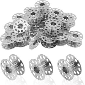 YEQIN 30 Pieces Sewing Machine Metal Bobbins, Bobbins, Replacement Bobbins for Craft Sewing, Compatible with Brother, Janome, Singer, Bernina, Toyata, Etc Front Loading 15 Class Machines