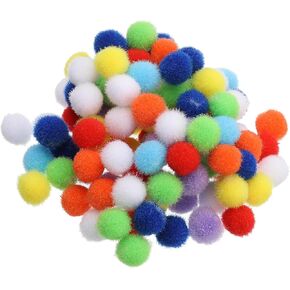 PATIKIL 0.4inch Pom Poms for Crafts, 200Pcs High Elastic Fuzzy Pastel Pom Pom Balls for Art Supplies DIY Creative Craft Material Handicraft Decorations, Multicolored